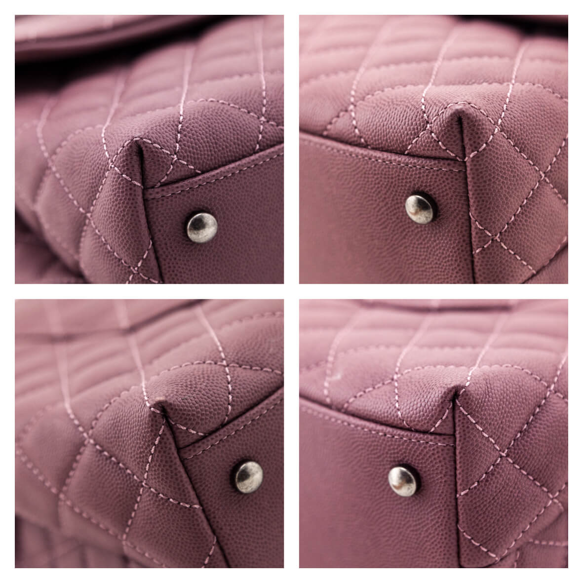 Chanel Mauve Caviar & Lizard Quilted Medium Coco Handle Flap Bag