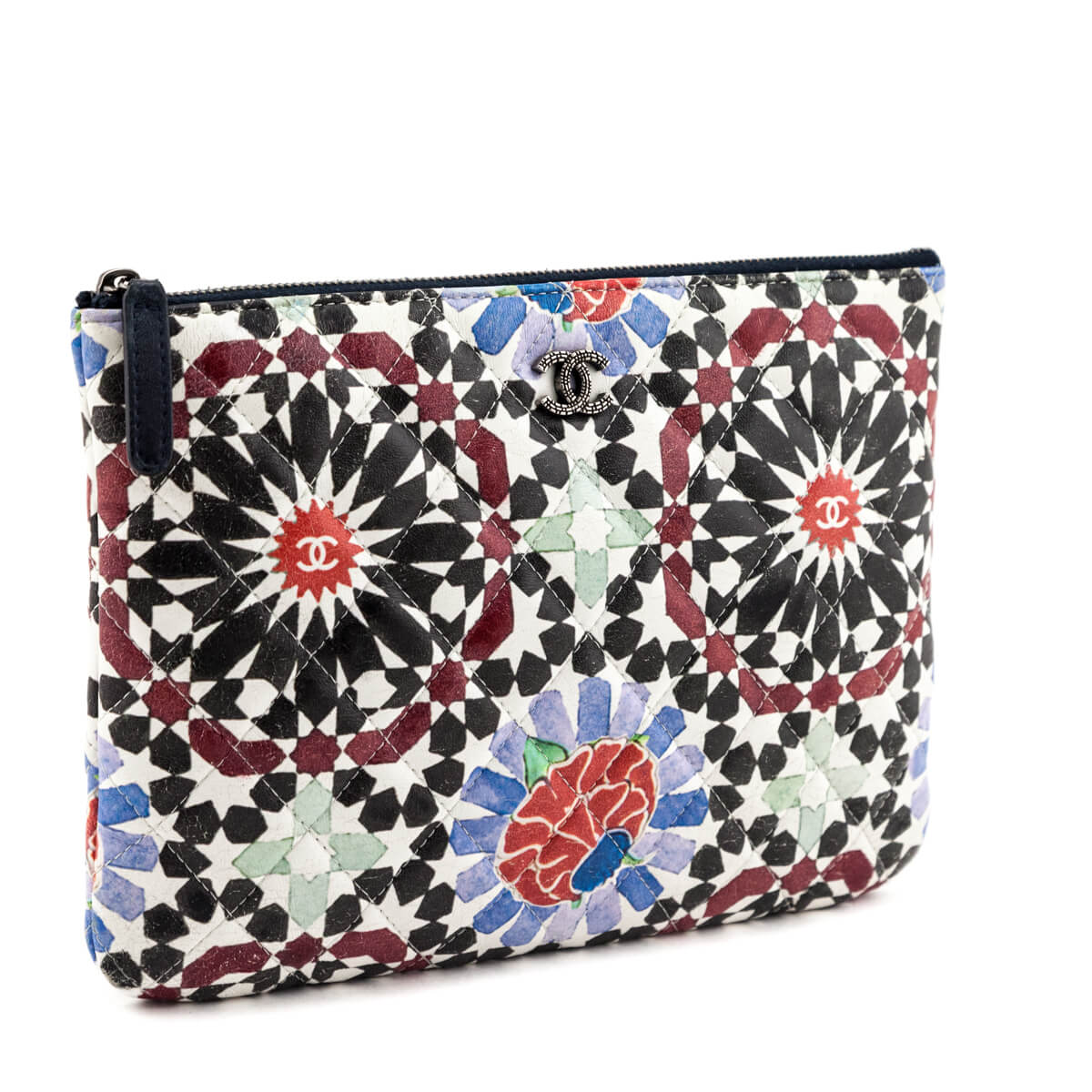 Chanel Multicolor Quilted Glazed Lambskin Small Paris Dubai Pouch