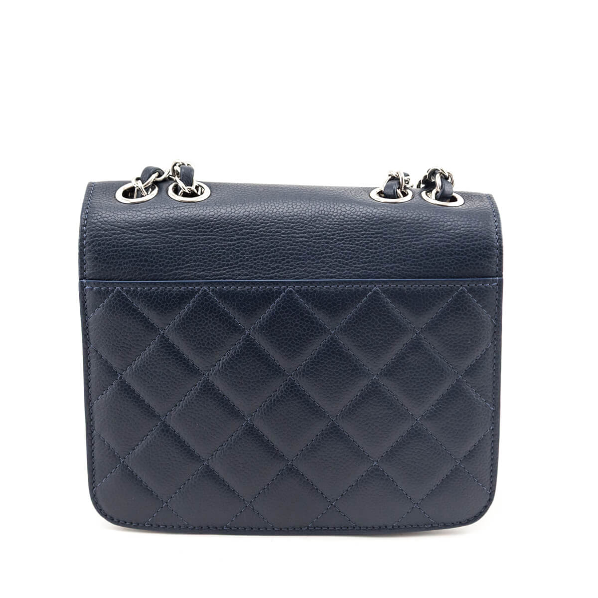 Chanel Navy Caviar Quilted CC Box Flap