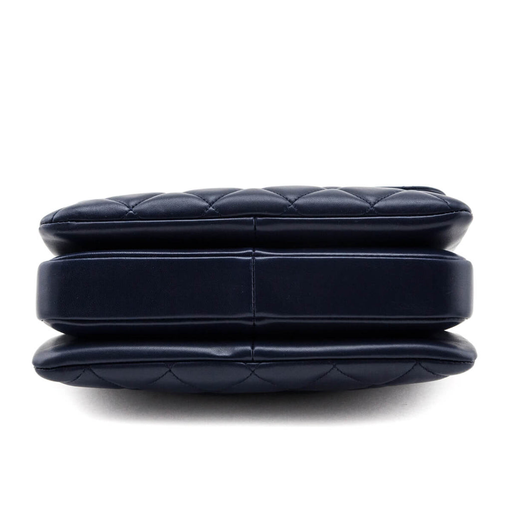 Chanel Navy Quilted Lambskin Small Trendy CC Top Handle Flap Bag