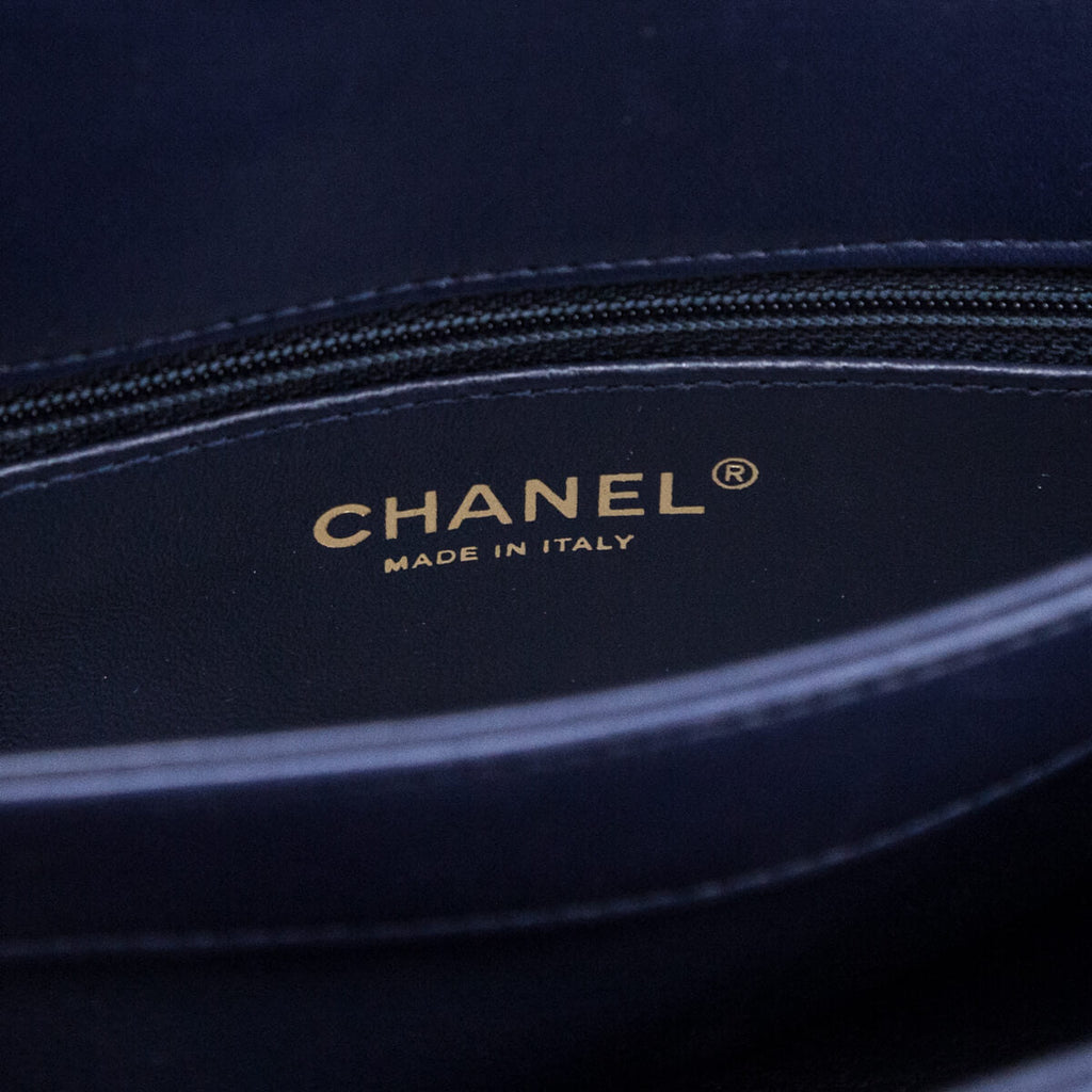 Chanel Navy Quilted Lambskin Small Trendy CC Top Handle Flap Bag
