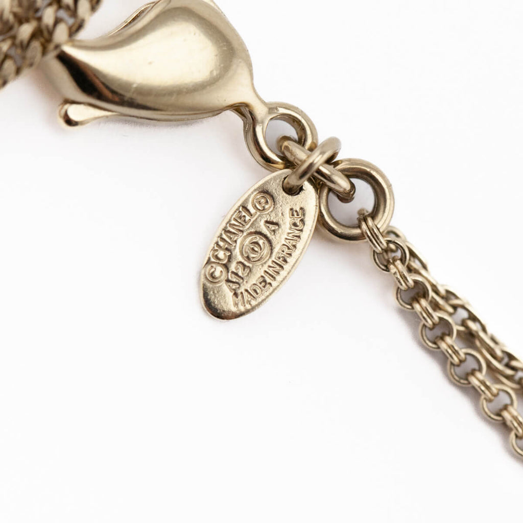 Chanel Purple Bead & Gold CC Multi-Strand Necklace