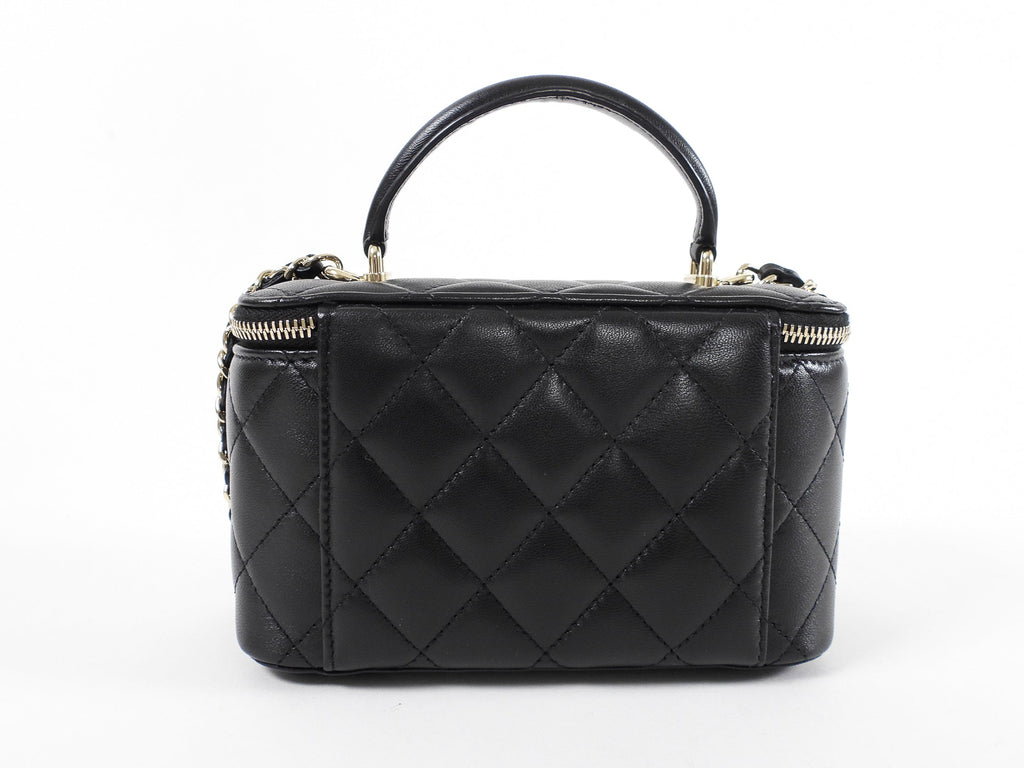 Chanel 21S Black Lambskin Classic Vanity Bag with Chain