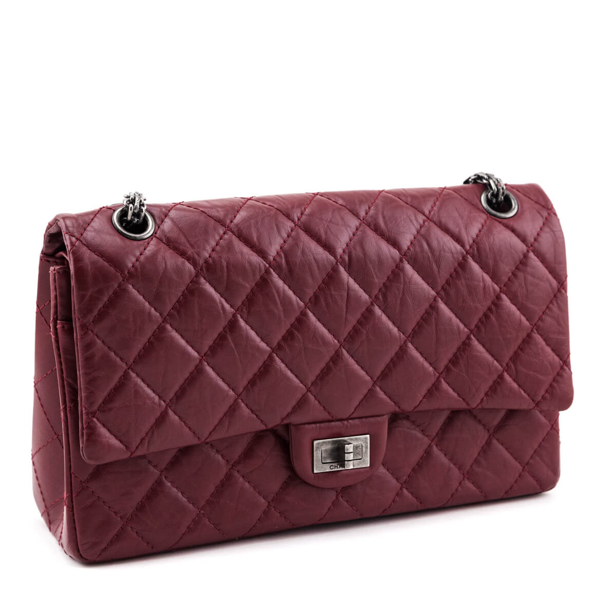 Chanel Red Quilted Aged Calfskin 2.55 Reissue 226 Flap Bag