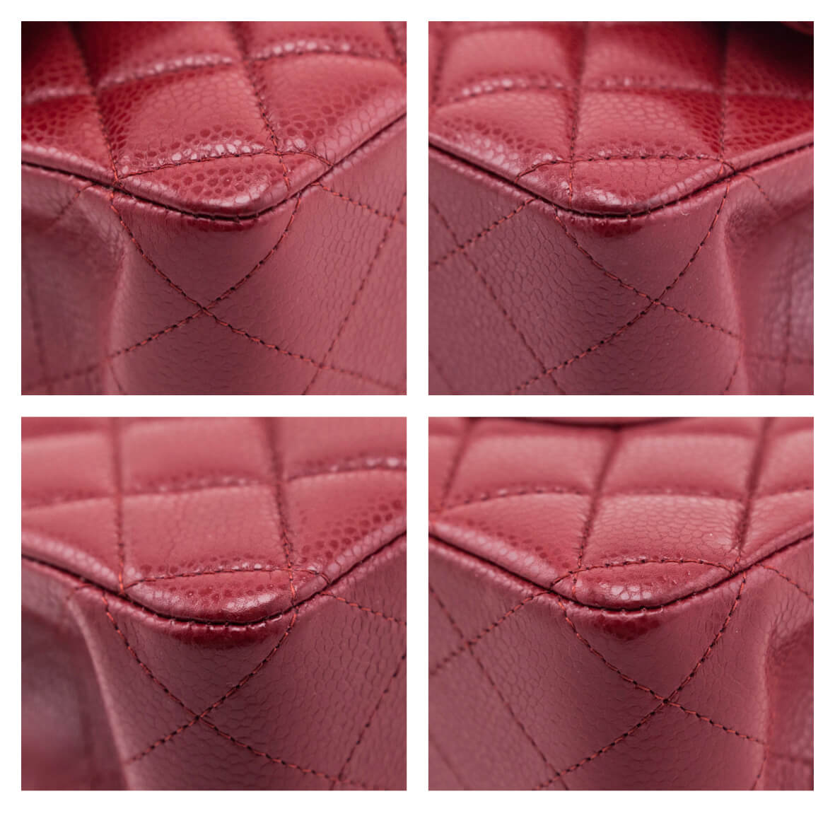 Chanel Red Quilted Caviar Classic Medium Double Flap Bag