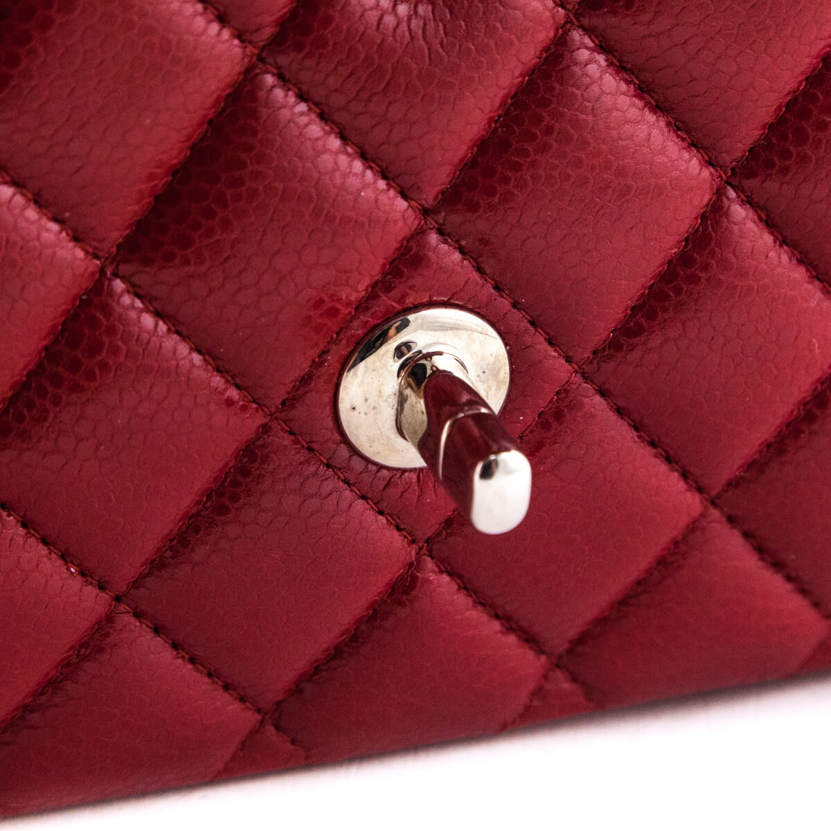 Chanel Red Quilted Caviar Classic Medium Double Flap Bag