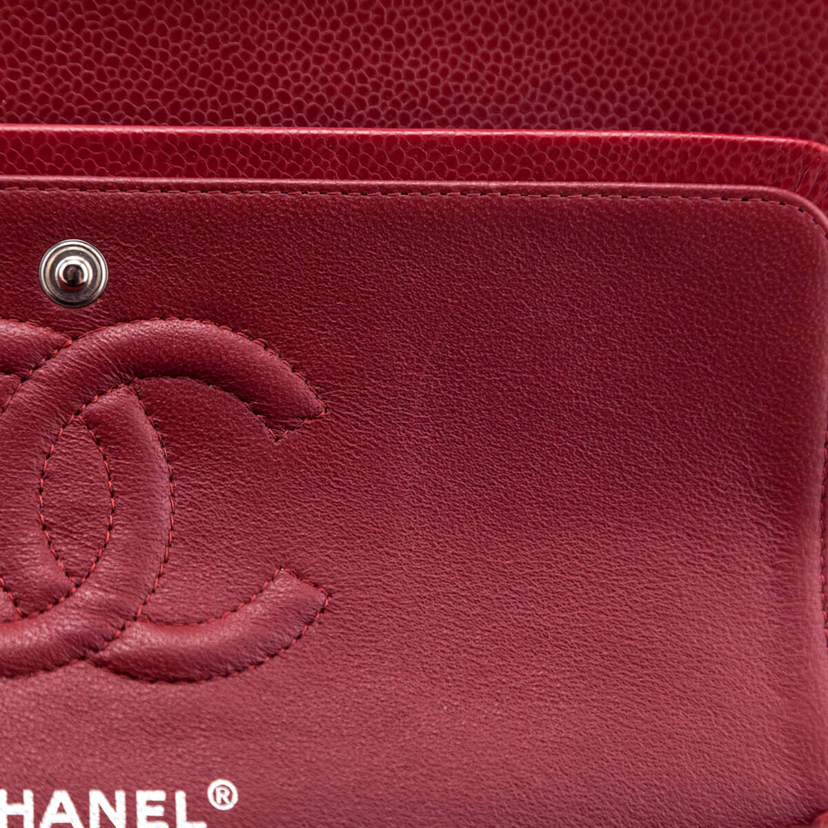 Chanel Red Quilted Caviar Classic Medium Double Flap Bag