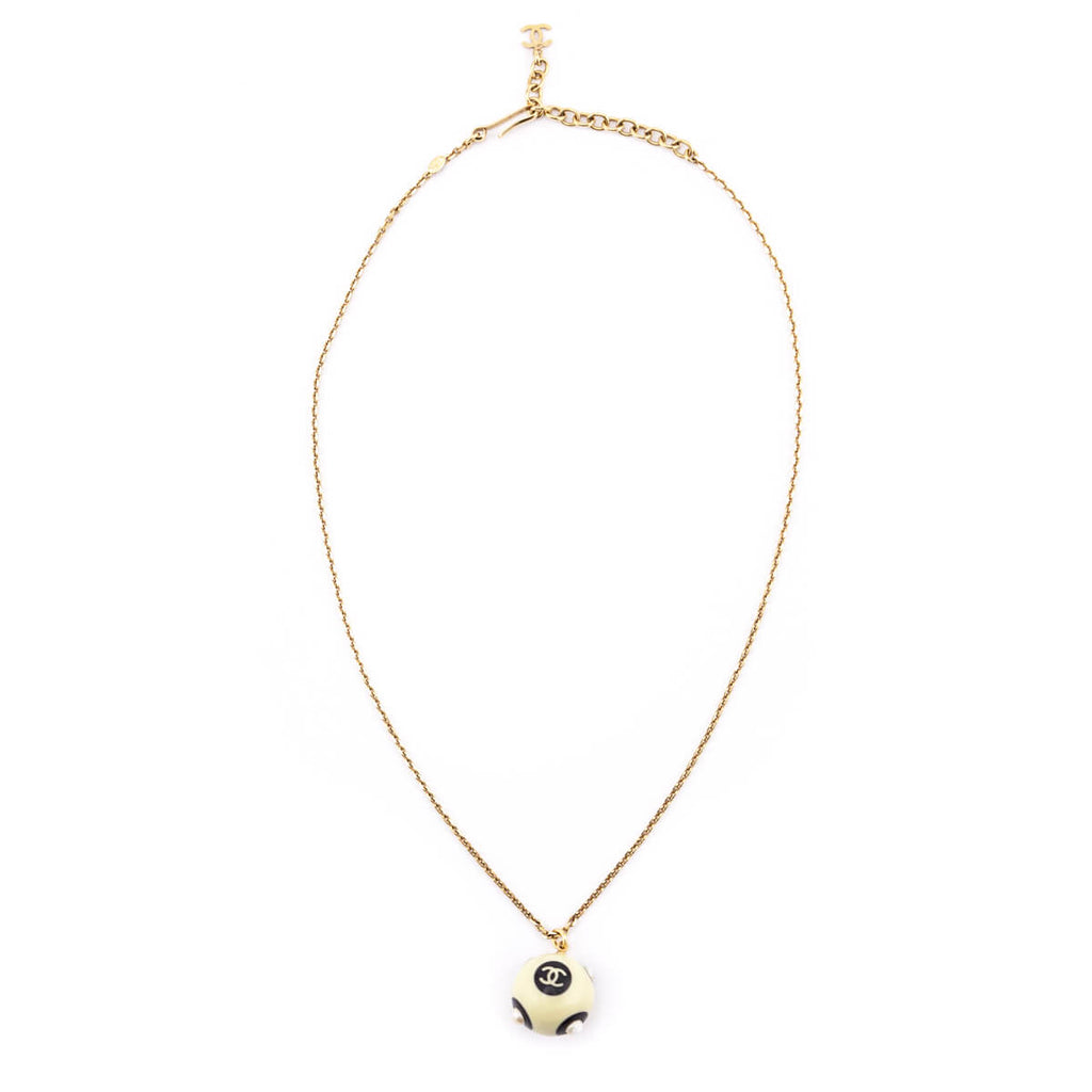 Chanel Resin CC Bead Pendant Necklace