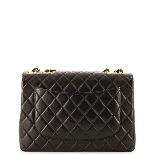 Chanel Vintage Classic Single Flap Bag Quilted Lambskin Jumbo