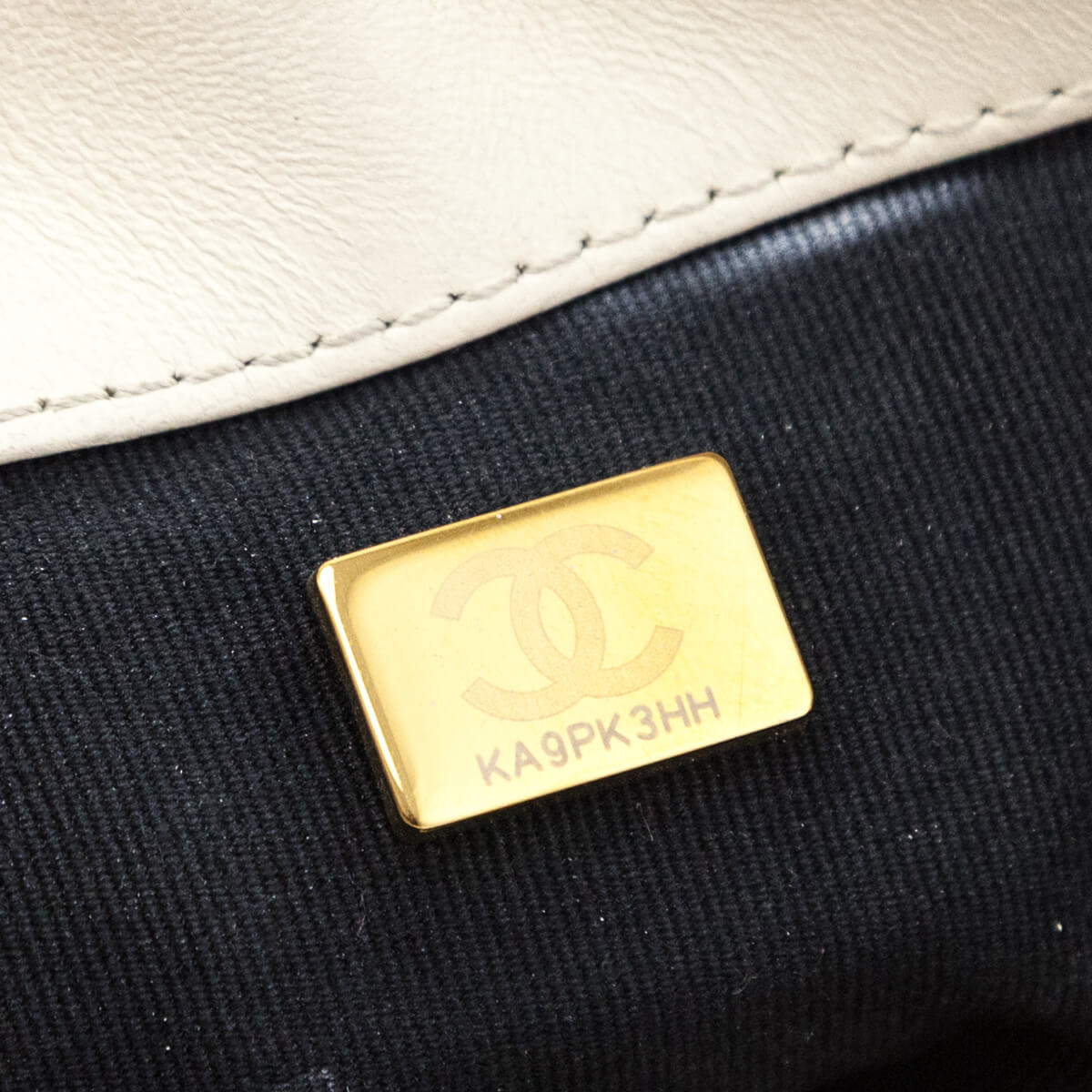 Chanel White Crumpled Calfskin Quilted Medium Chanel 19