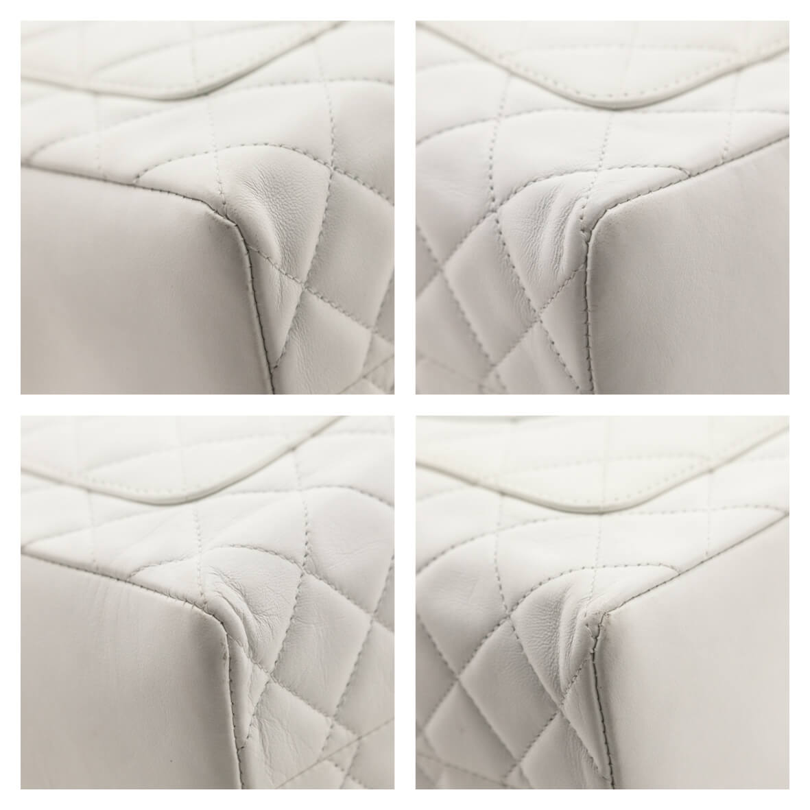 Chanel White Quilted Lambskin Vintage CC Tote Bag