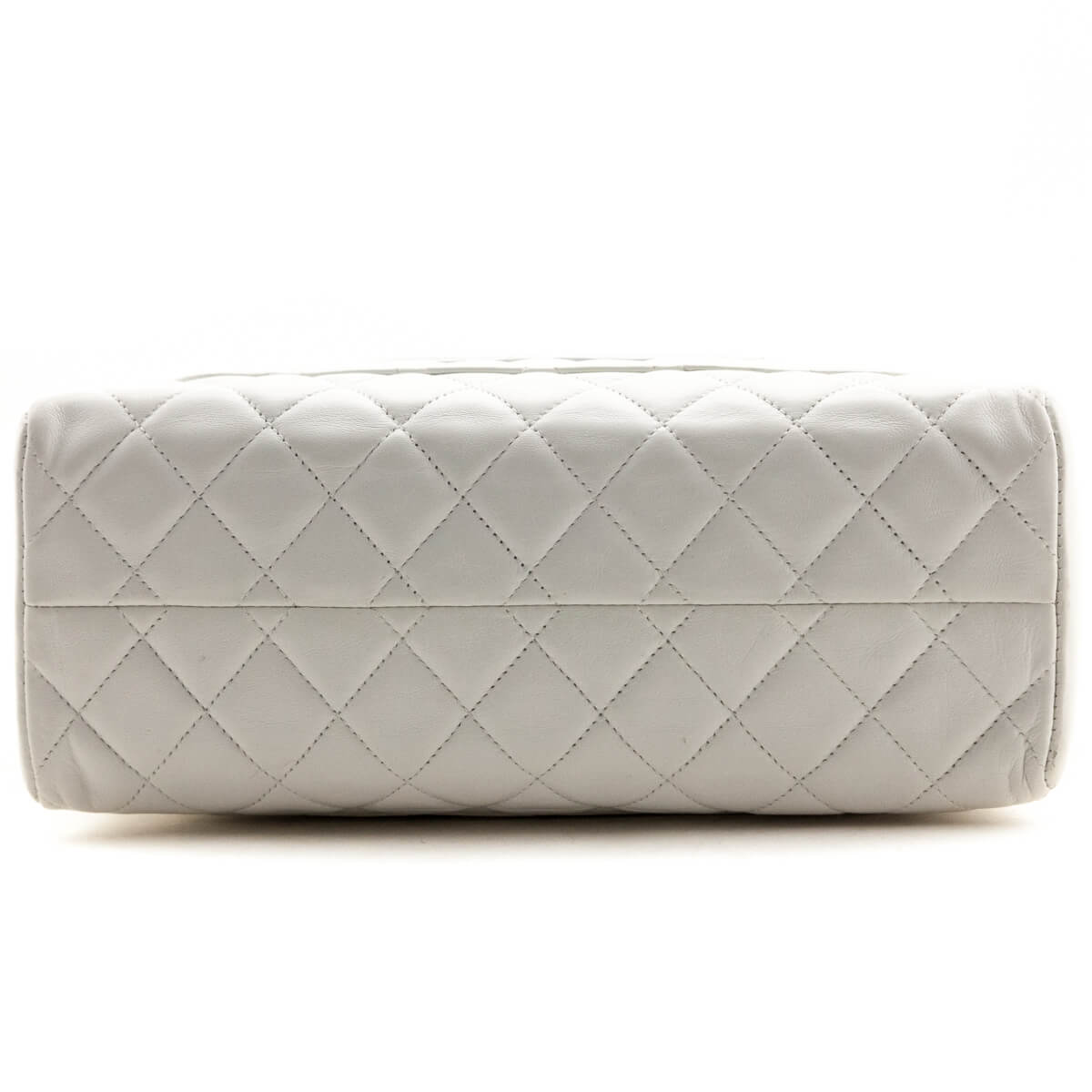 Chanel White Quilted Lambskin Vintage CC Tote Bag