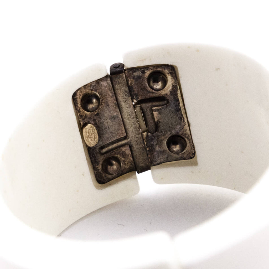 Chanel White & Black Valentine Heart Resin Cuff