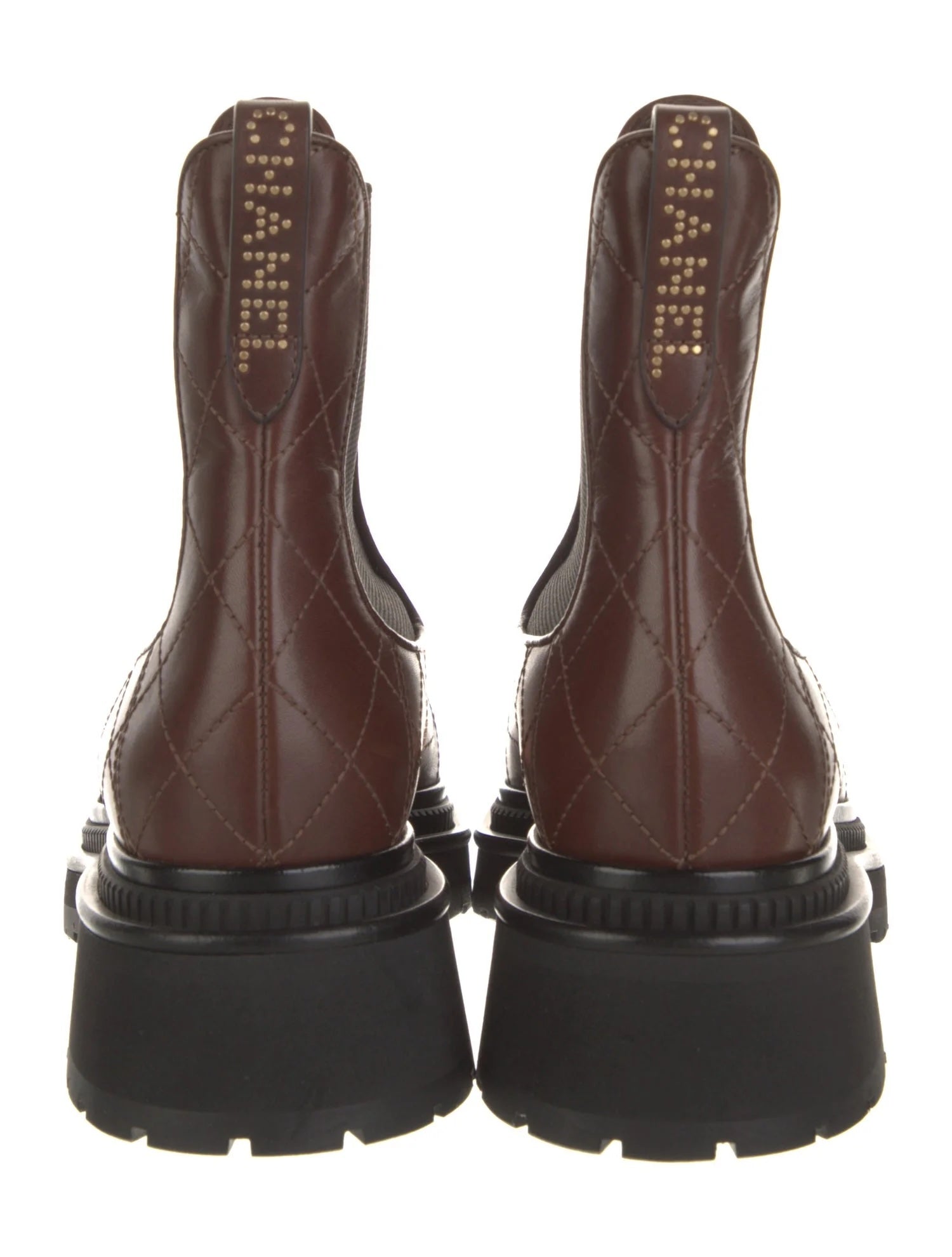 CHANEL QUILTED CALFSKIN LEATHER CHELSEA BOOTS