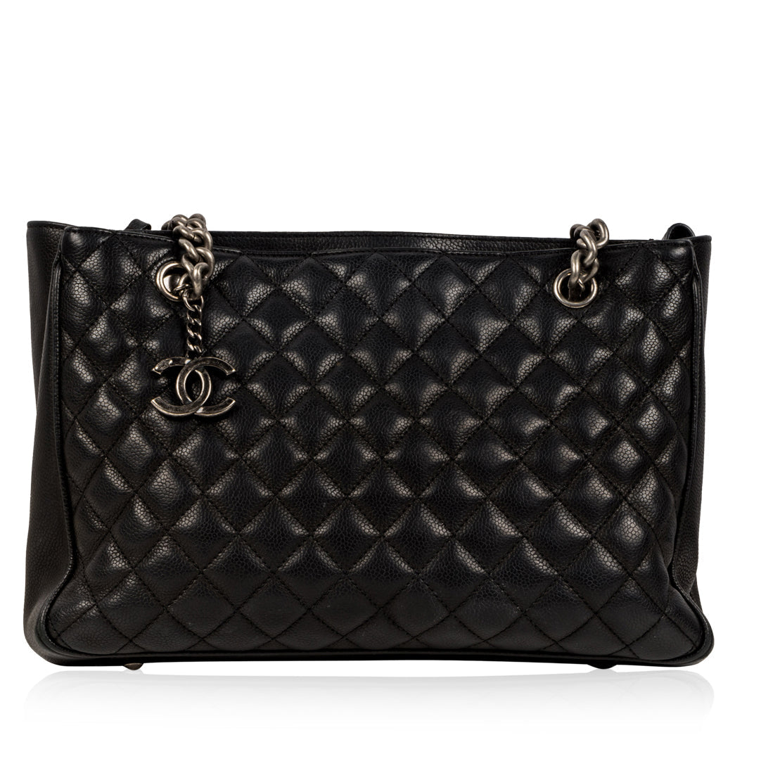 Chanel Chain Tote - Black - Caviar