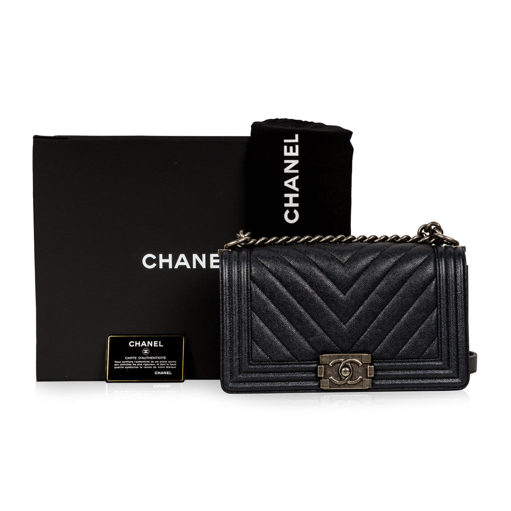 Chanel Chevron Boy Bag - Medium