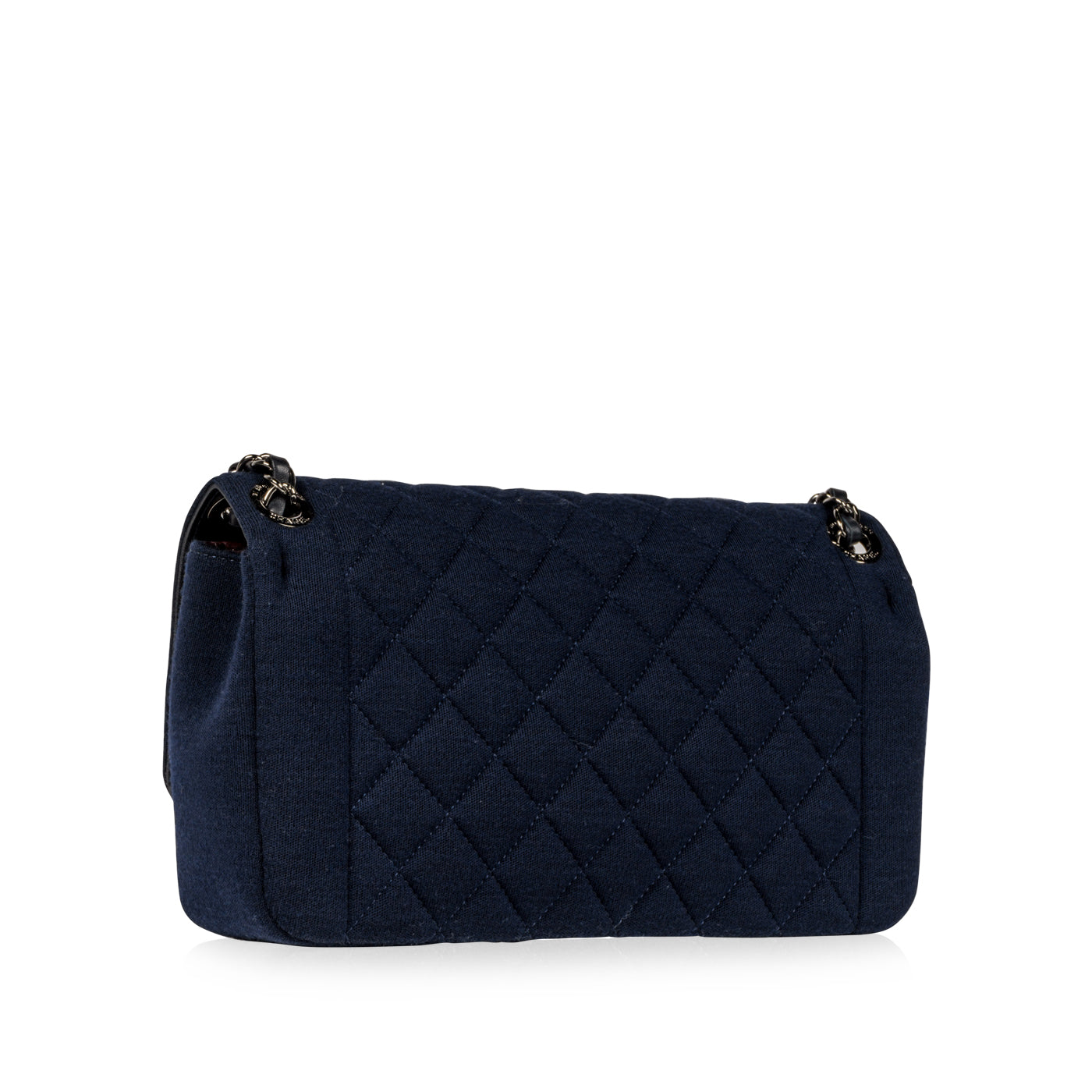 Chanel Classic Flap Bag - Jersey Fabric - Navy