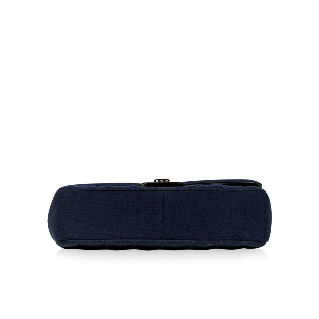 Chanel Classic Flap Bag - Jersey Fabric - Navy