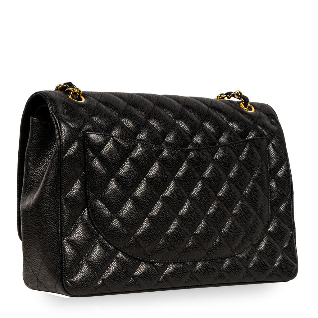 Chanel Classic Flap Bag Maxi - Caviar - Black - GHW