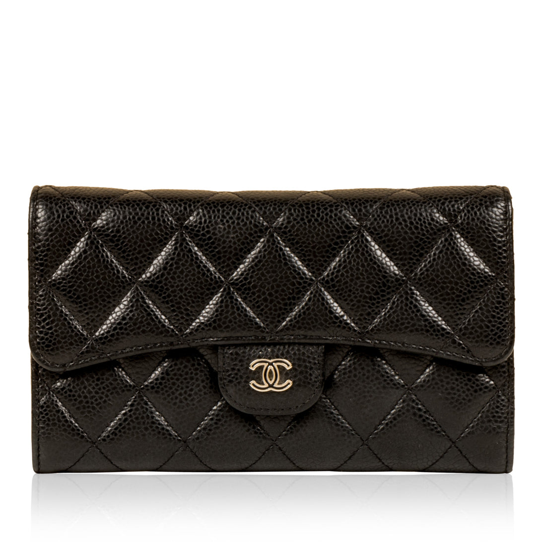Chanel Long Flap Wallet - Caviar