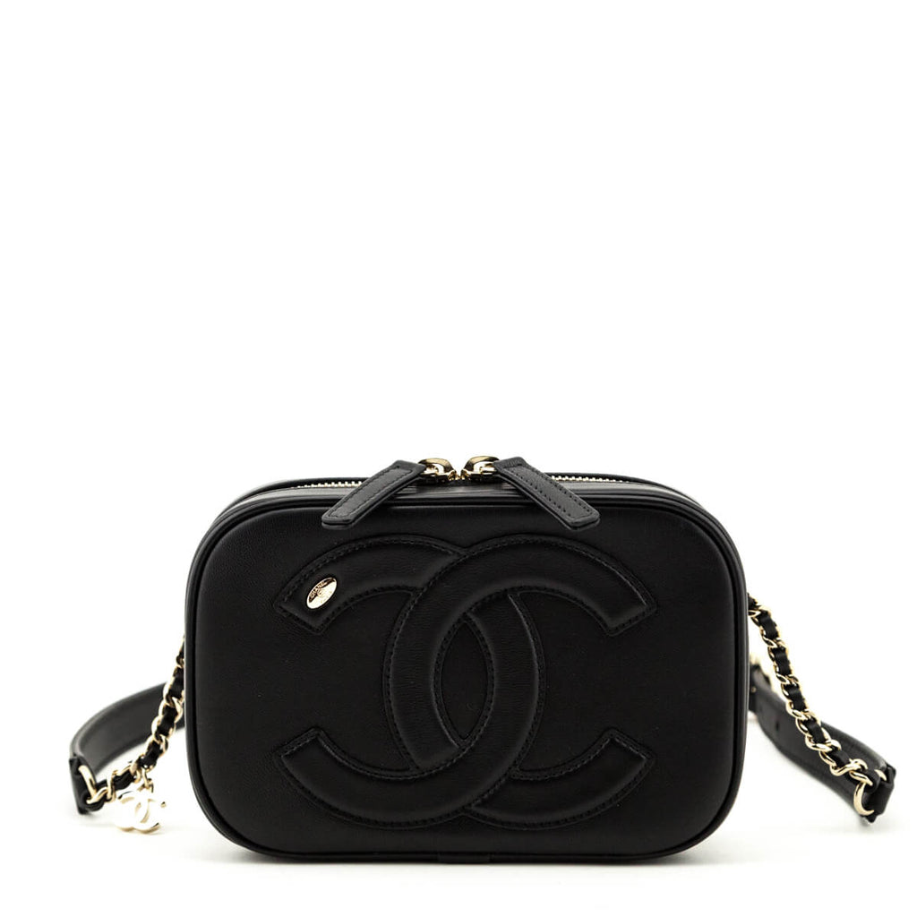 Chanel Black Lambskin CC Mania Waist Bag