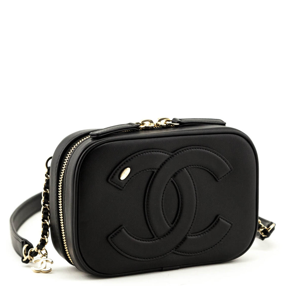 Chanel Black Lambskin CC Mania Waist Bag