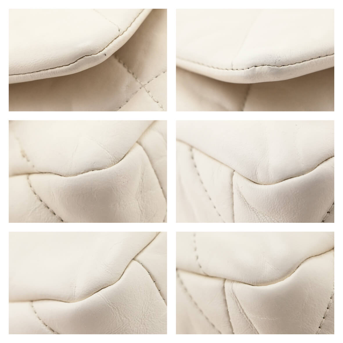Chanel White Crumpled Calfskin Quilted Medium Chanel 19