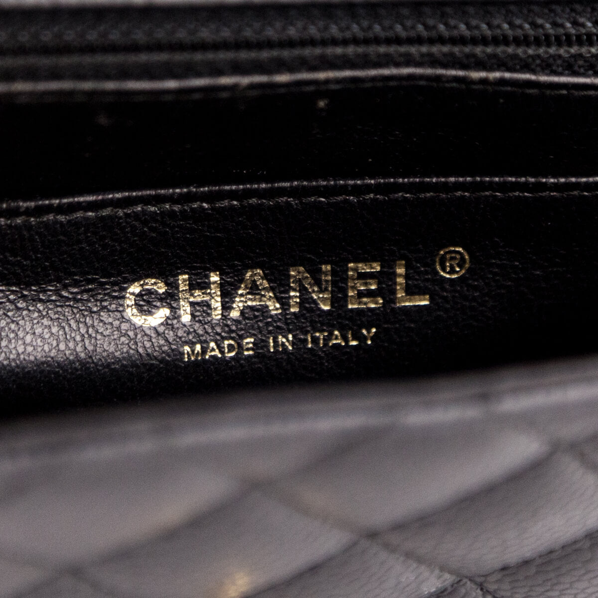 Chanel Black Quilted Caviar Mini Square Flap Bag