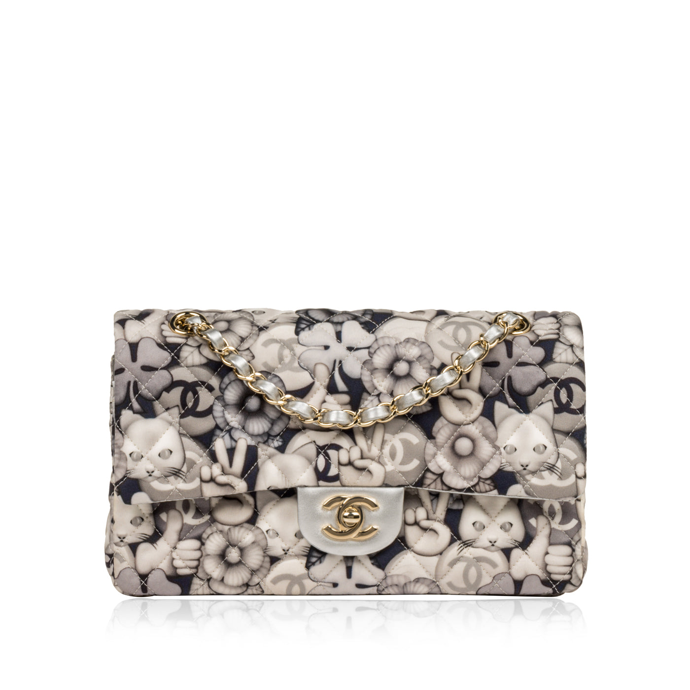 Chanel Classic Flap Bag - Medium - Cat/Peace Emoticon