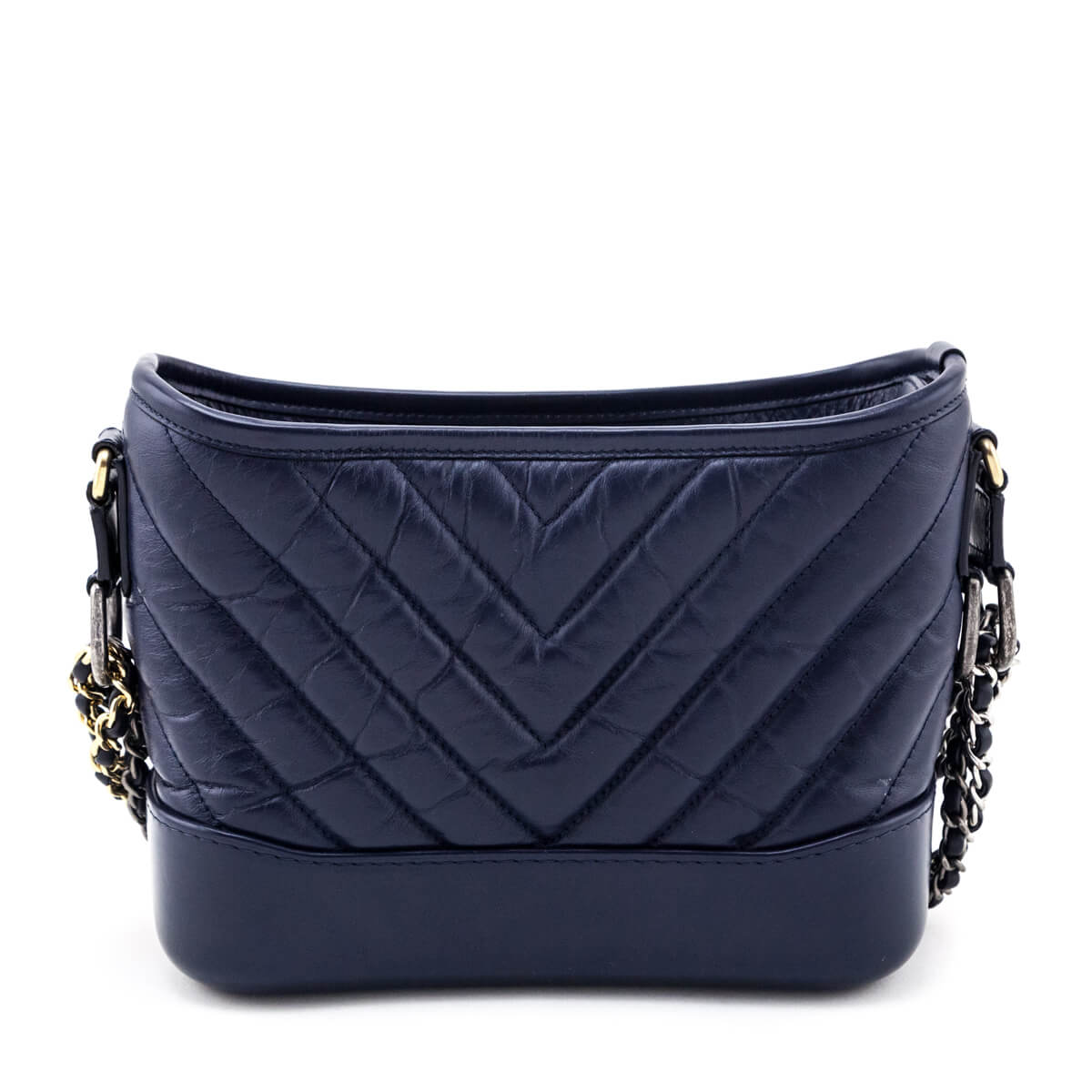 Chanel Navy Aged Calfskin Quilted Small Gabrielle Hobo