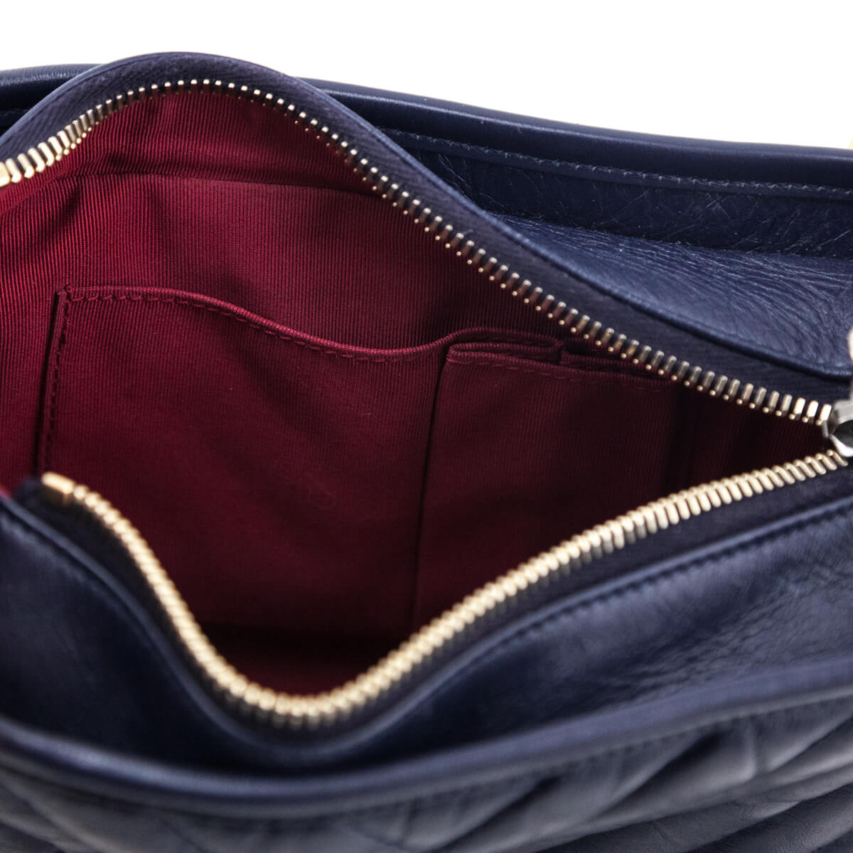 Chanel Navy Aged Calfskin Quilted Small Gabrielle Hobo