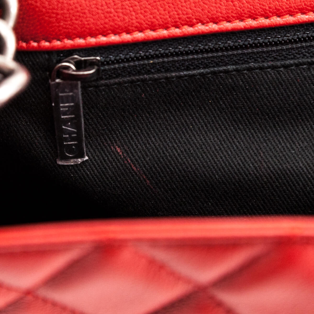 Chanel Red Quilted Goatskin Large City Rock Flap Bag