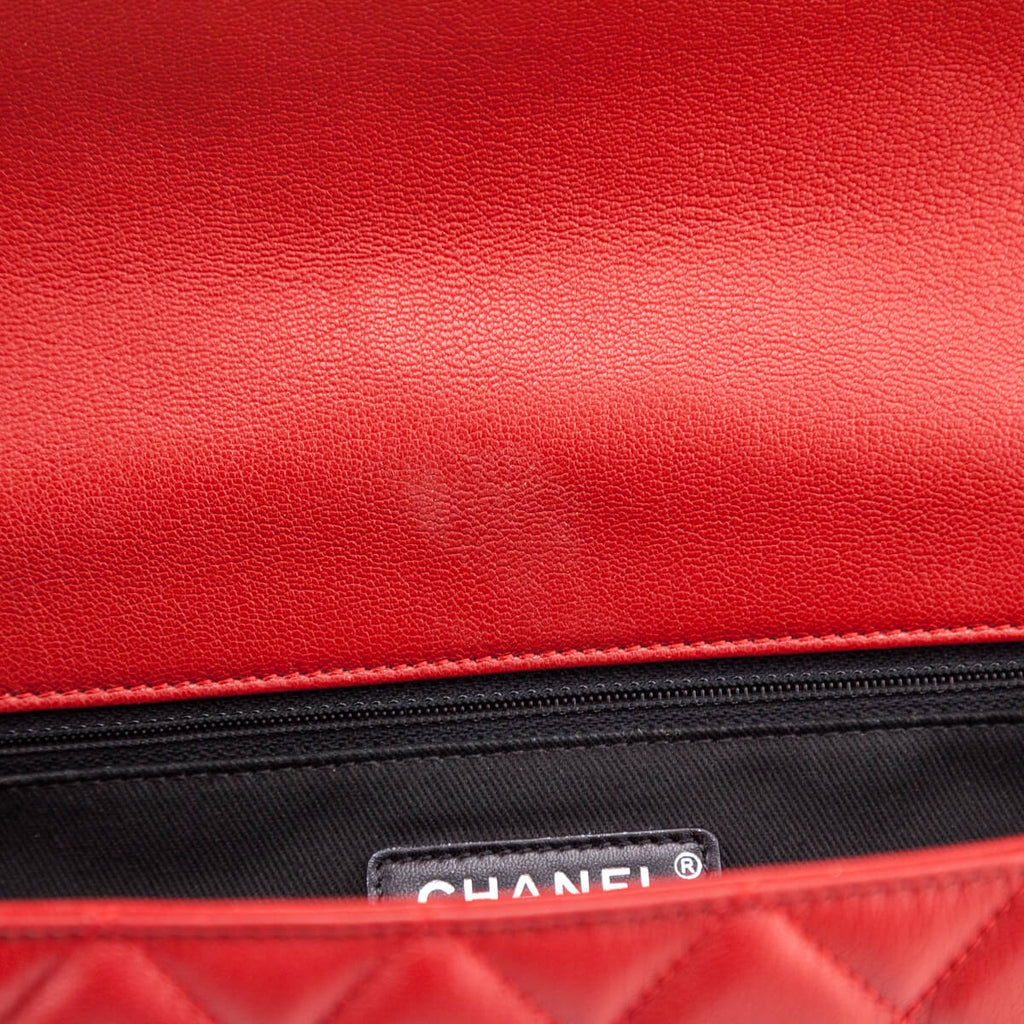 Chanel Red Quilted Goatskin Large City Rock Flap Bag