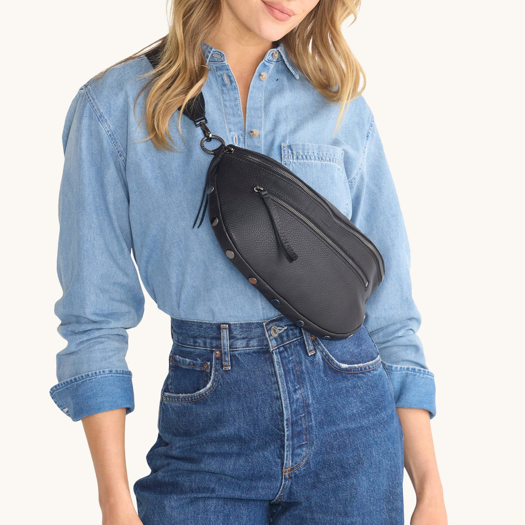 Charles Crossbody | Black/Gunmetal | Lrg