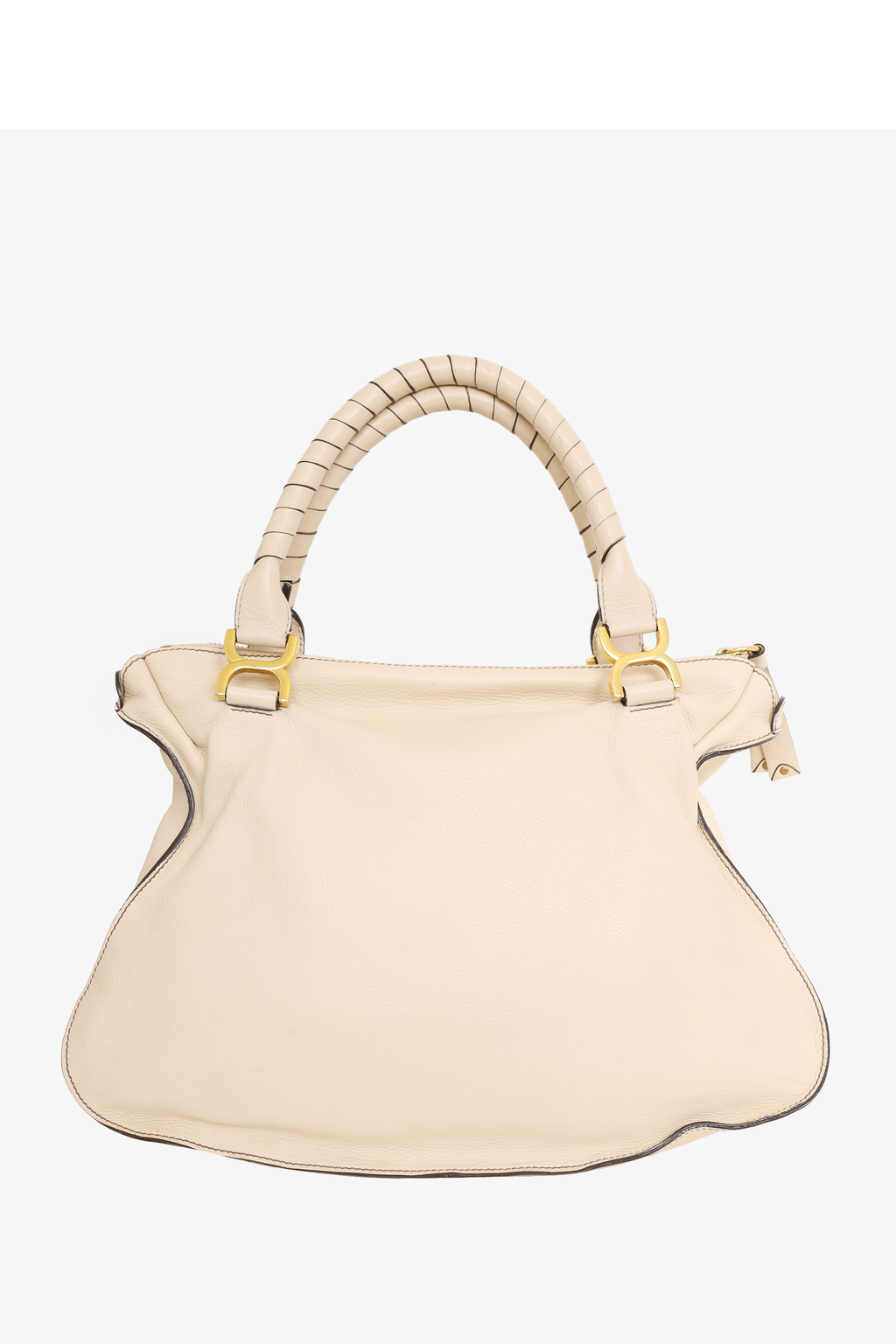 Chloe Beige Calfskin Large Marcie Shoulder Bag