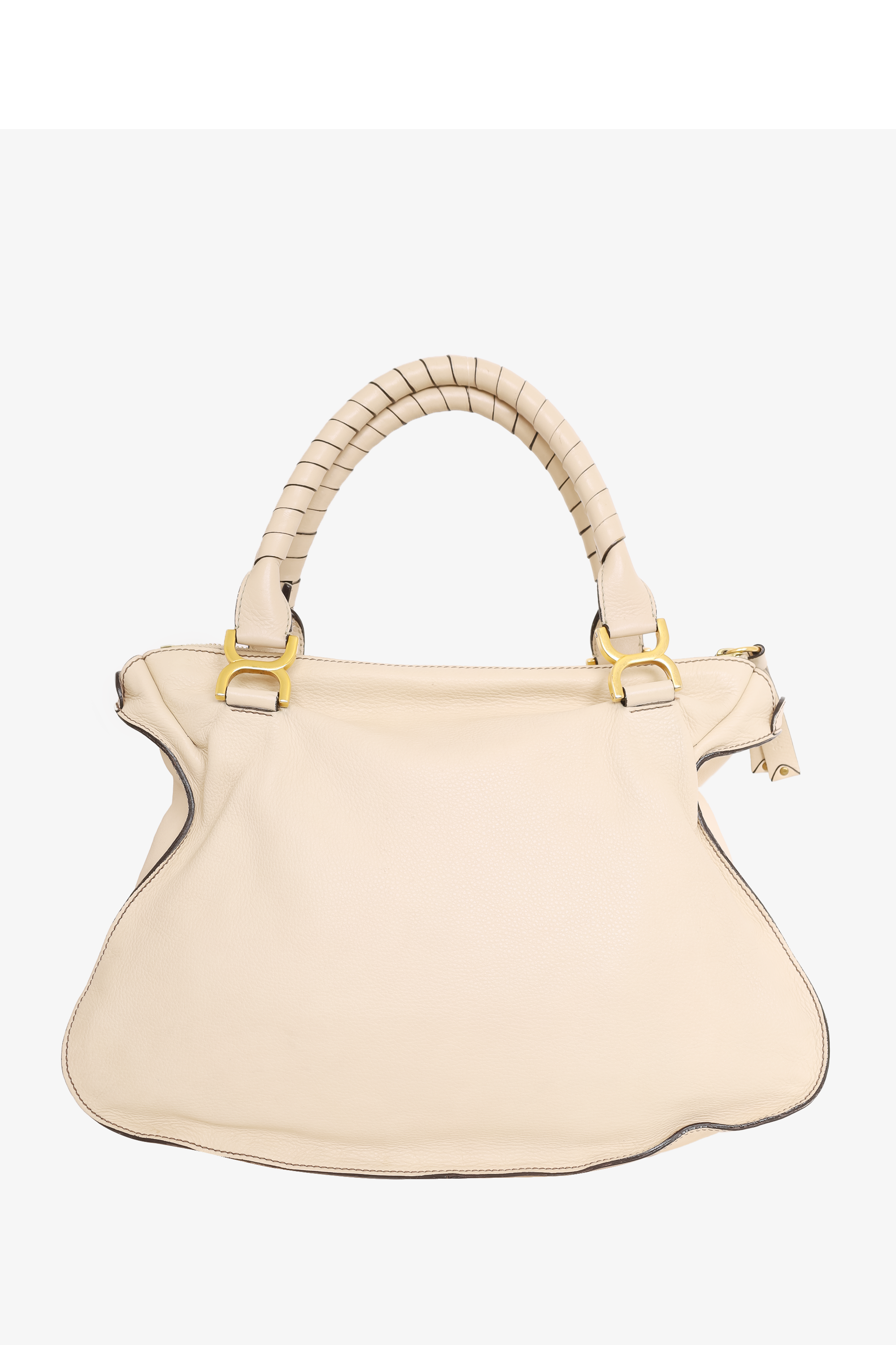 Chloe Beige Calfskin Large Marcie Shoulder Bag