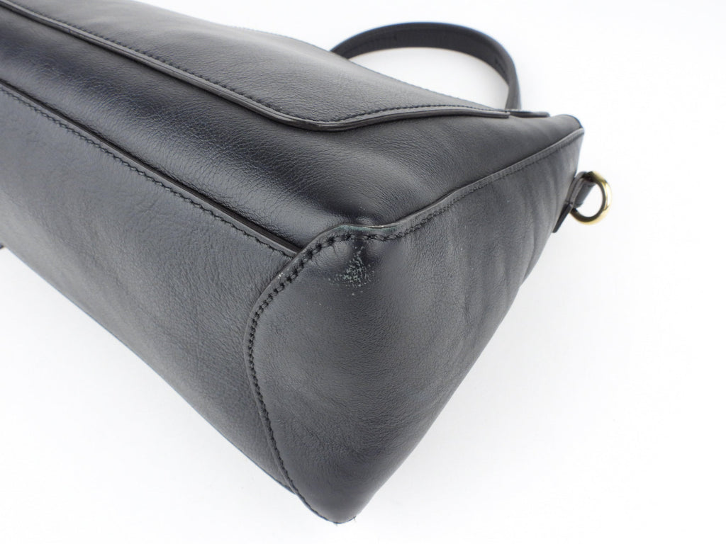 Chloe Black Leather Faye Day Two Way Crossbody Shoulder Bag