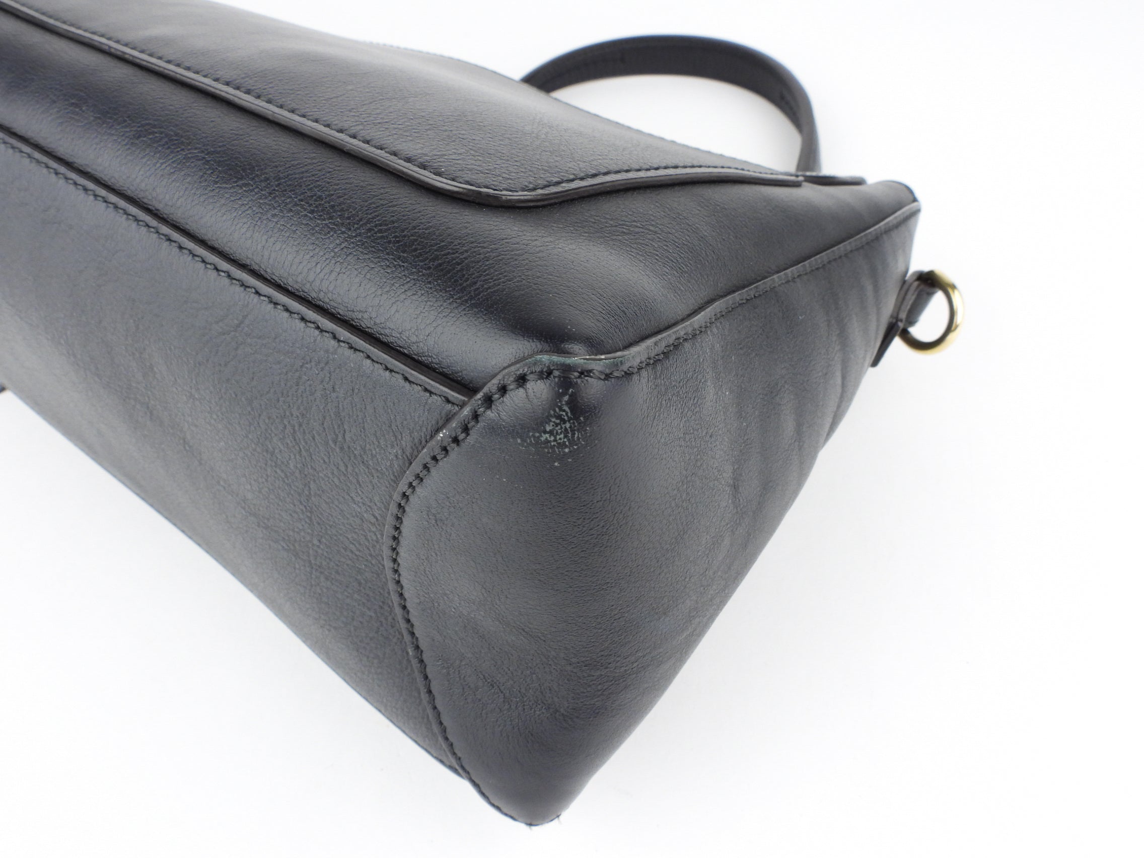 Chloe Black Leather Faye Day Two Way Crossbody Shoulder Bag