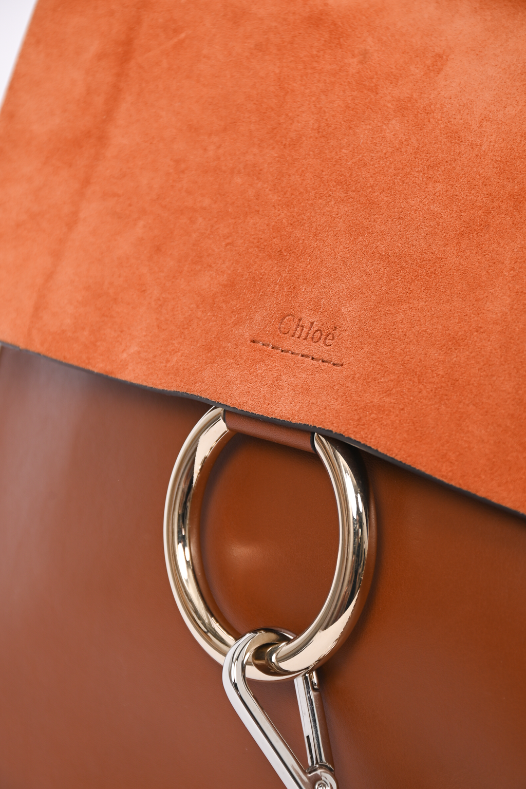 Chloe Brown Leather/Suede Medium 'Faye' Shoulder Bag