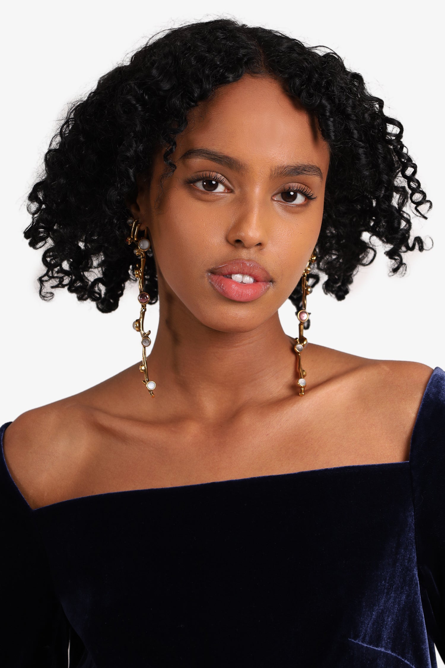 Chloe Gold Tone Fiji Dangling Earrings