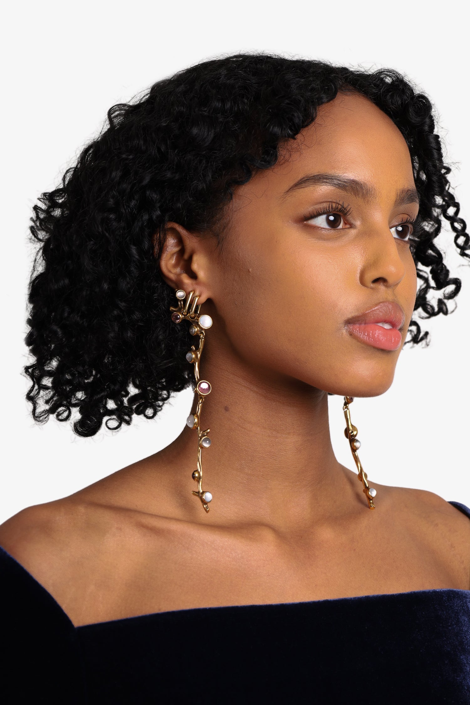 Chloe Gold Tone Fiji Dangling Earrings