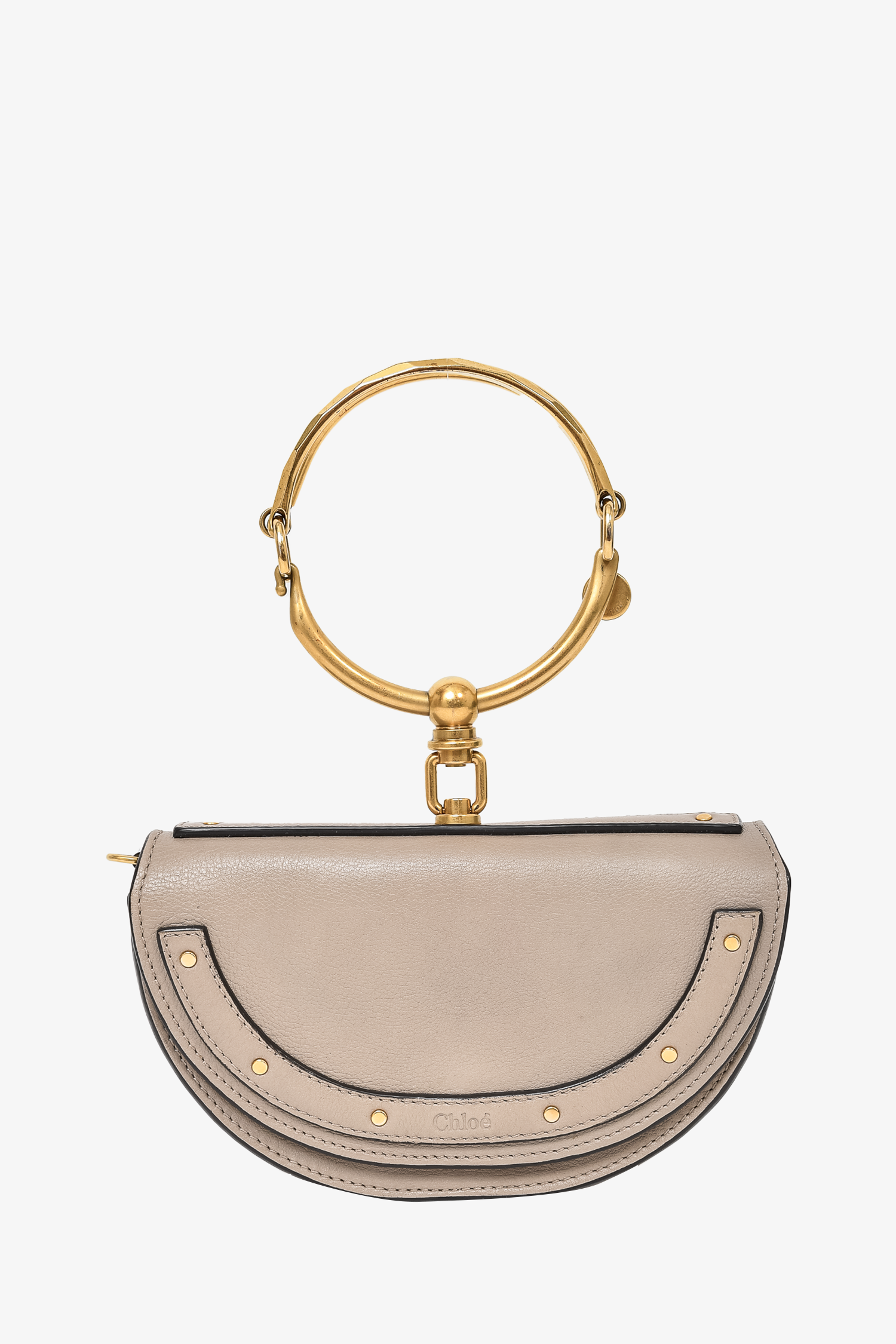 Chloe Taupe Leather Nile Bracelet Bag