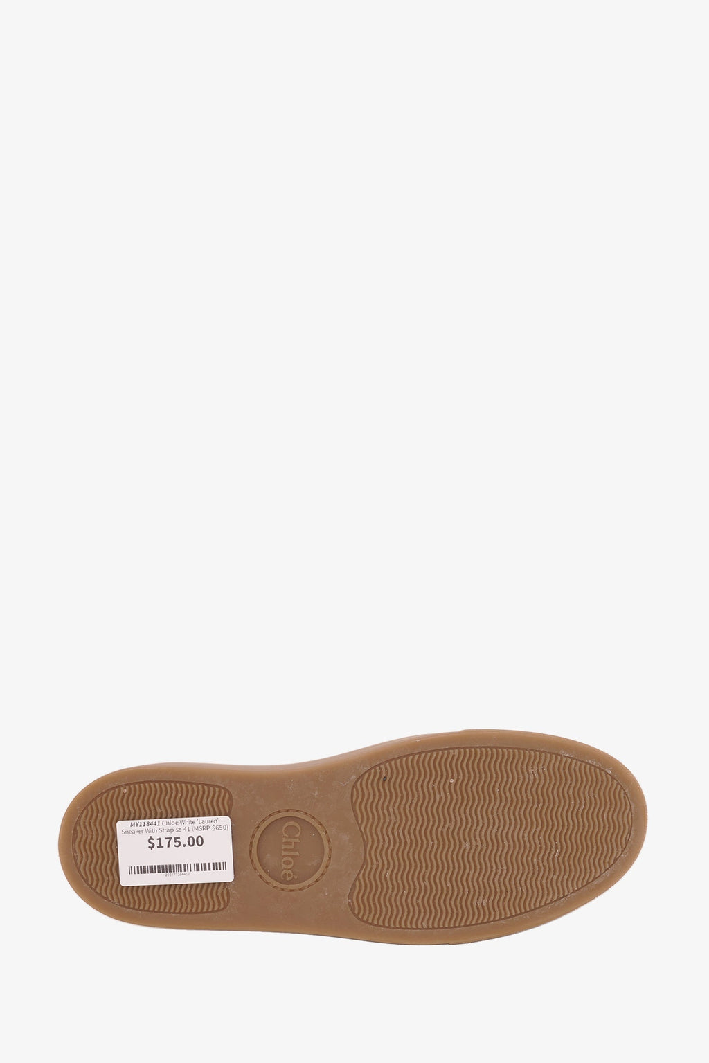 Chloe White 'Lauren' Sneaker With Strap Size 41