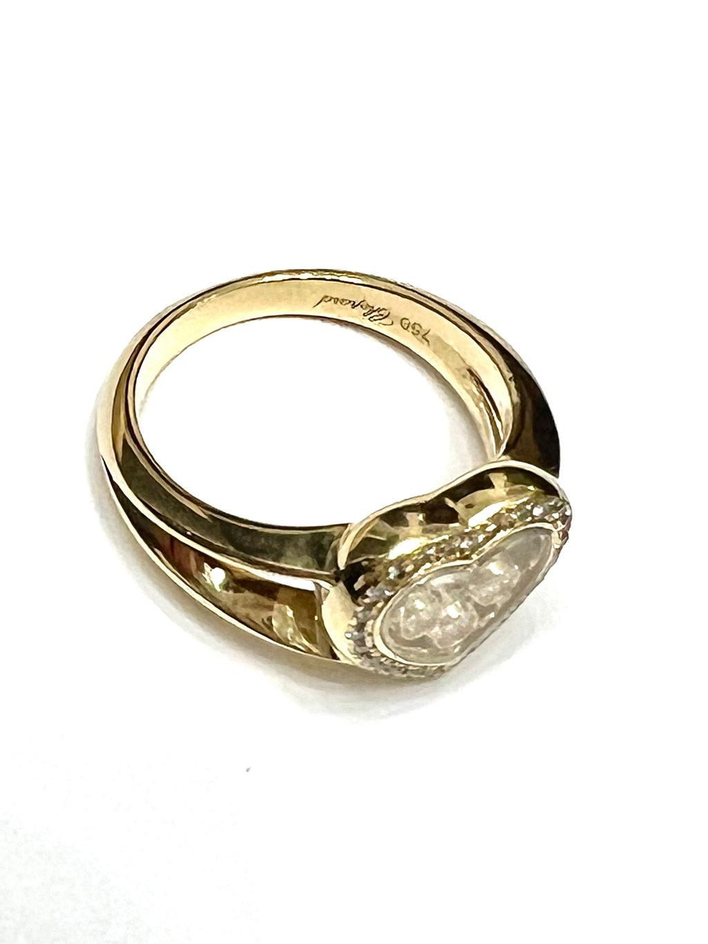 CHOPARD 18K YELLOW GOLD HAPPY DIAMONDS HEART RING