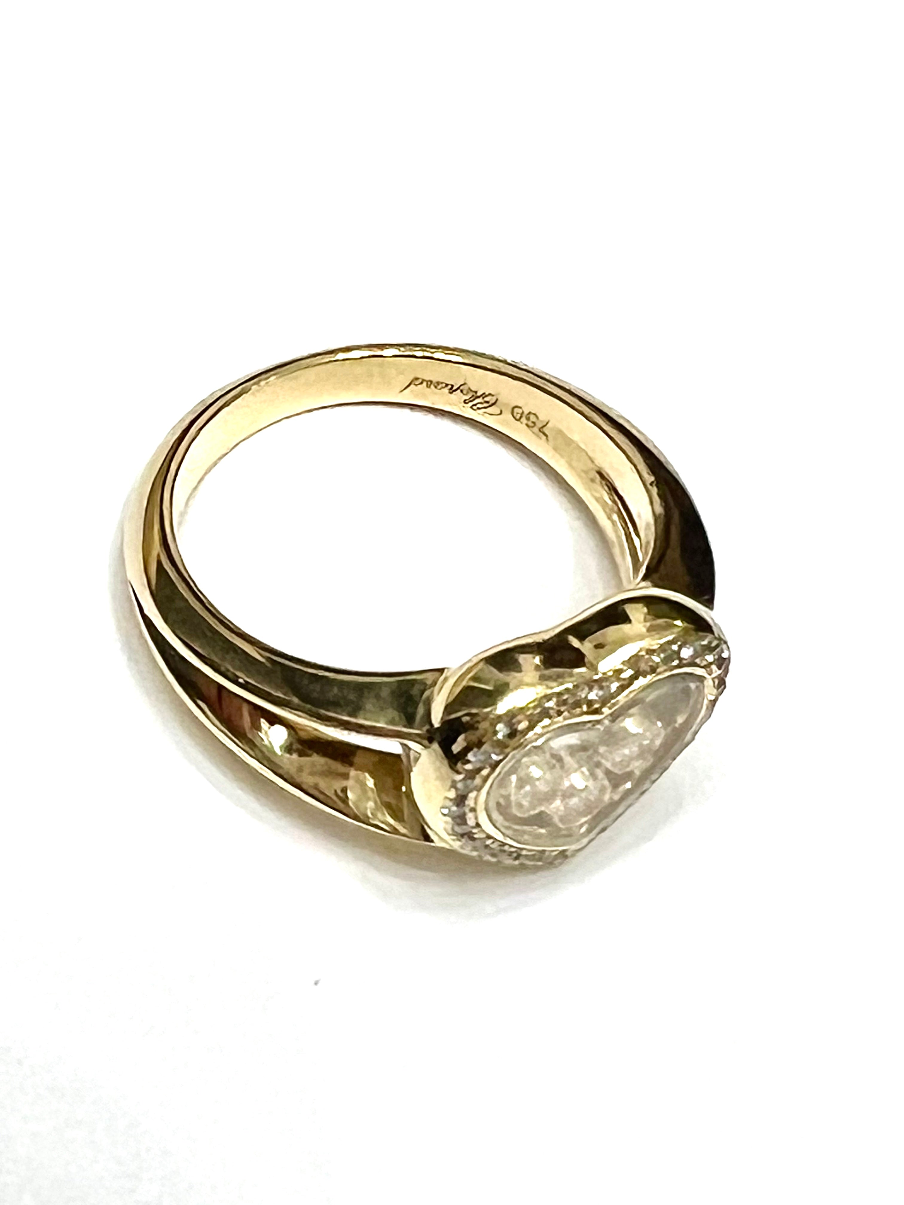 CHOPARD 18K YELLOW GOLD HAPPY DIAMONDS HEART RING