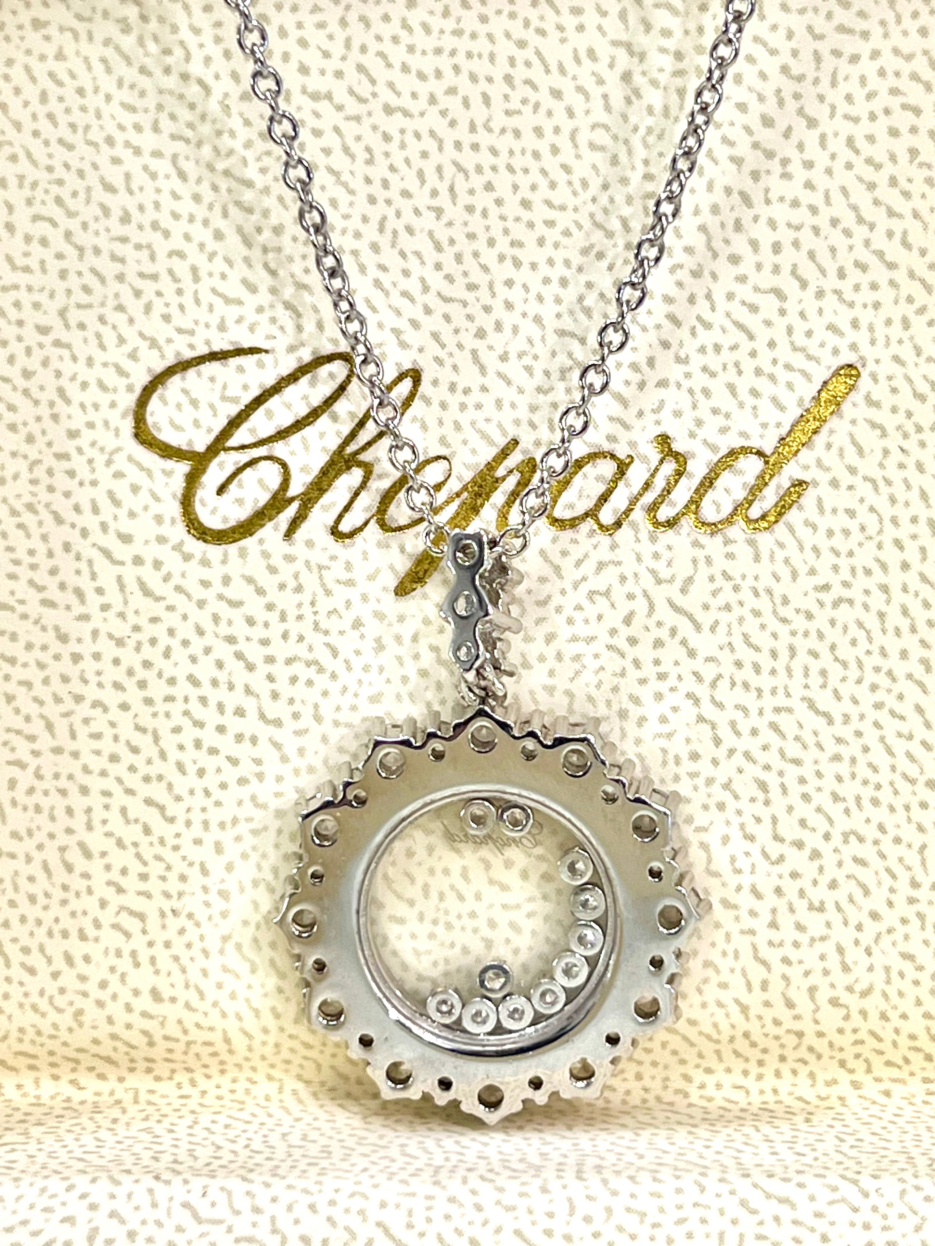 CHOPARD HAPPY DIAMONDS JOAILLERIE PENDANT 18K WHITE GOLD NECKLACE