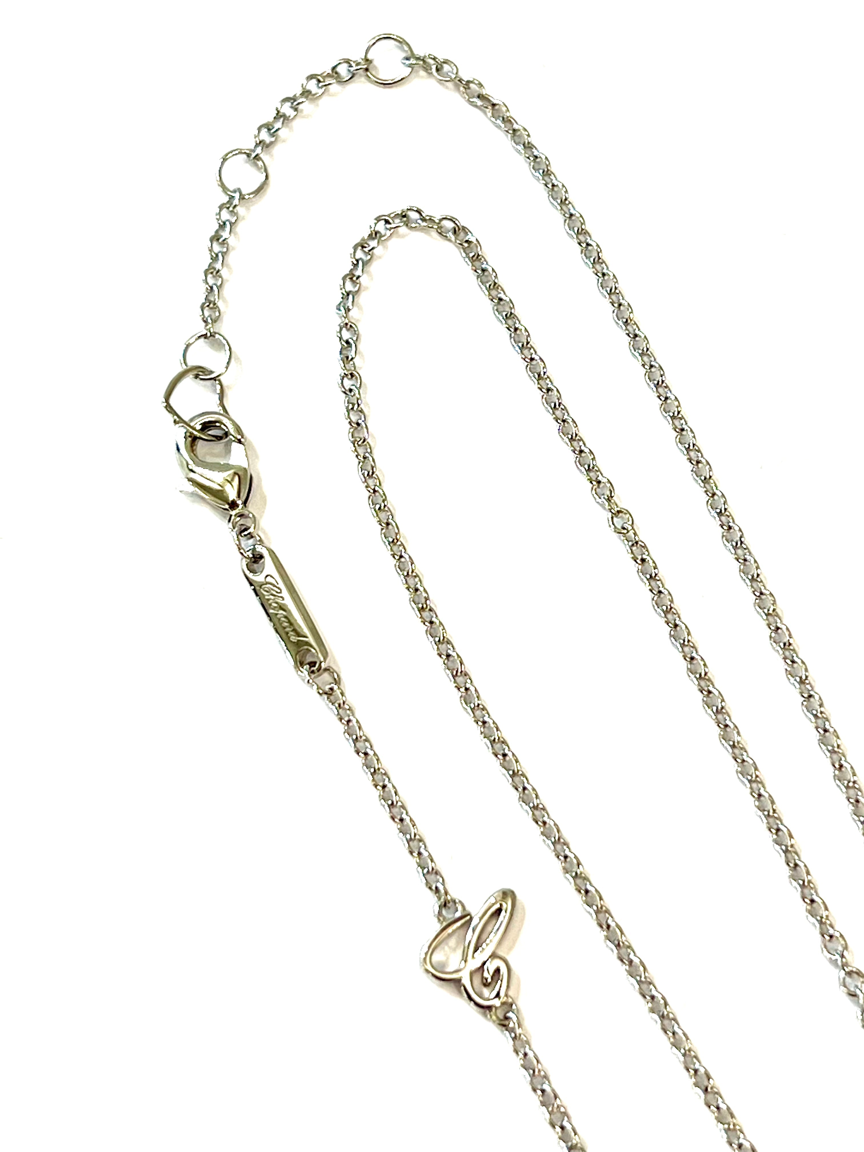 CHOPARD HAPPY DIAMONDS JOAILLERIE PENDANT 18K WHITE GOLD NECKLACE