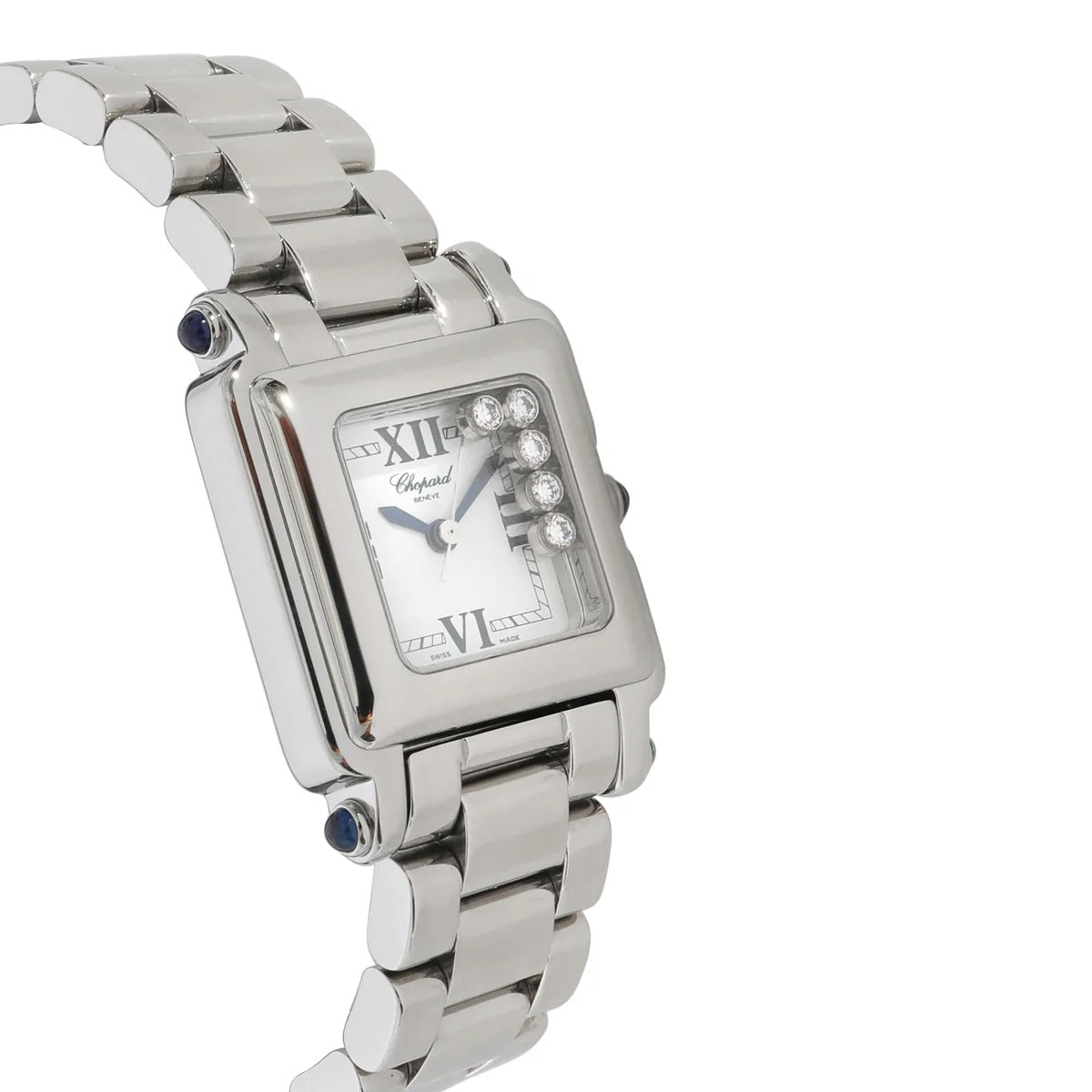 CHOPARD HAPPY SPORTS 5P FLOATING DIAMONDS STAINLESS STEEL WATCH