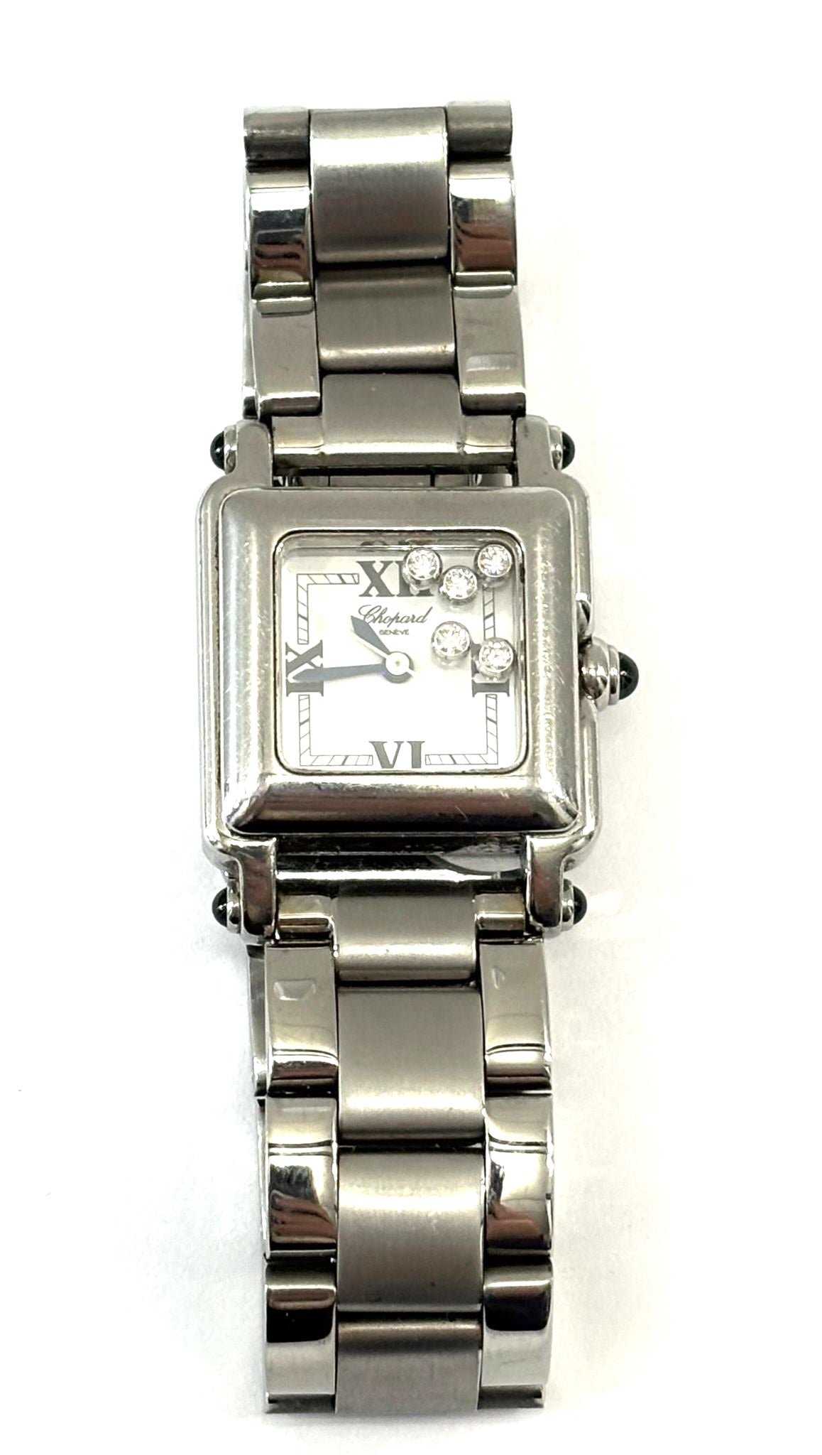 CHOPARD HAPPY SPORTS 5P FLOATING DIAMONDS STAINLESS STEEL WATCH