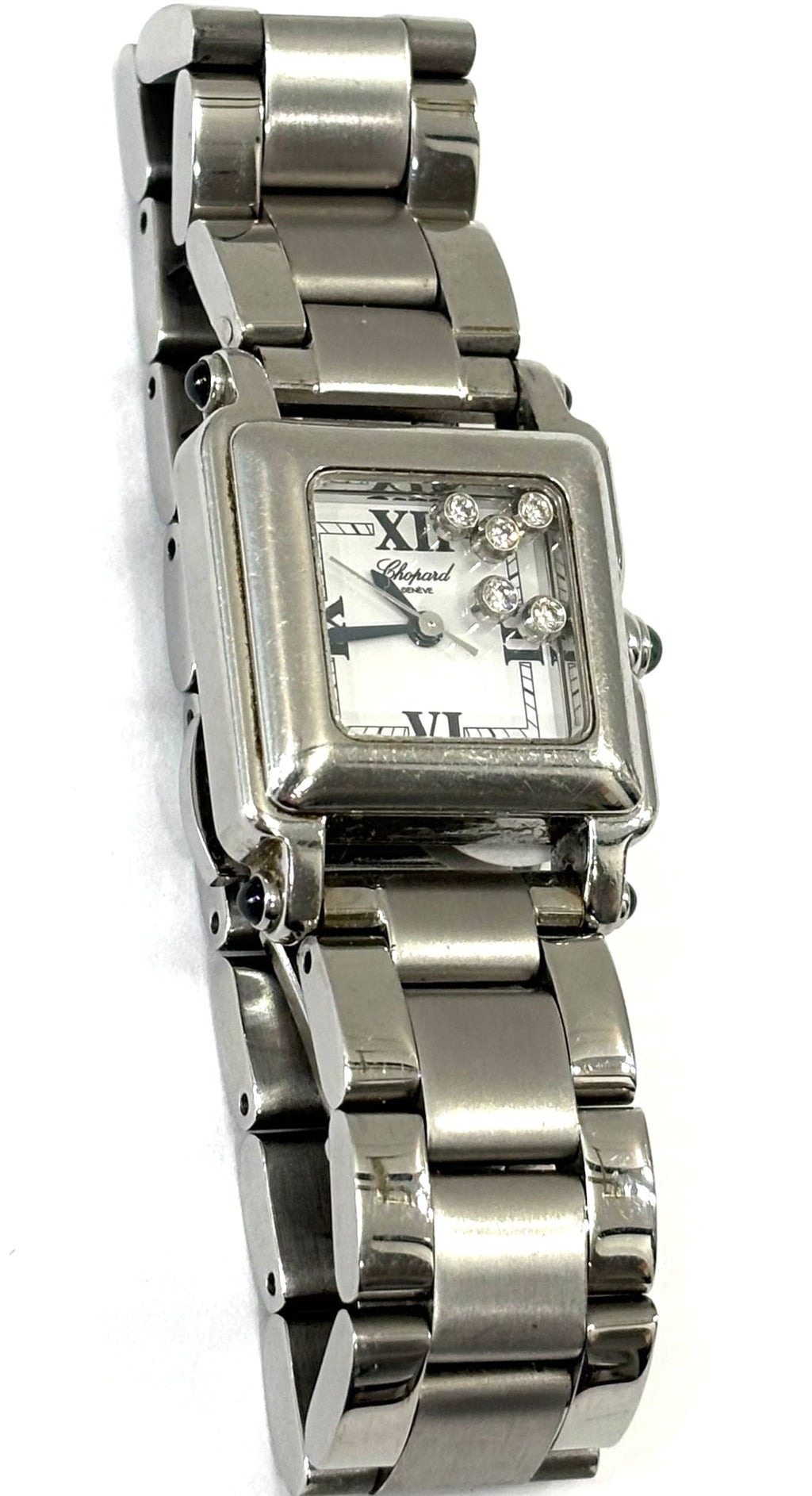 CHOPARD HAPPY SPORTS 5P FLOATING DIAMONDS STAINLESS STEEL WATCH